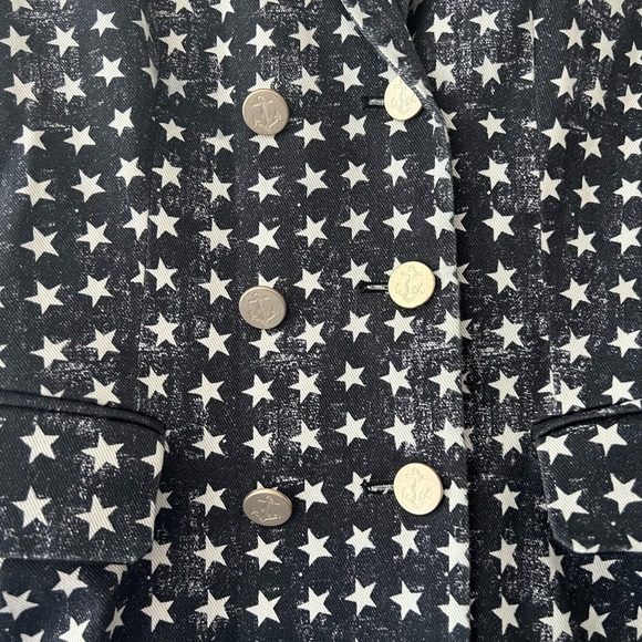 Max Mara Stretch Cotton Twill Blazer With Star Print Size 6 - Picture 6 of 12